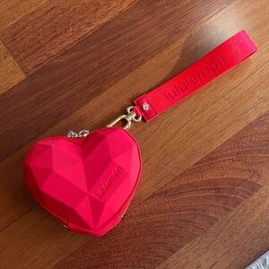lululemon Valentines Day Geometric Red Heart Wristlet